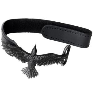 ALCHEMY GOTHIC Bracelet ‘Black Consort’ En Cuir Noir Officielle 11