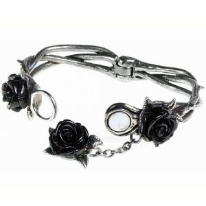 Retour Gratuit ALCHEMY GOTHIC Bracelet ‘Wild Black Rose’ 8