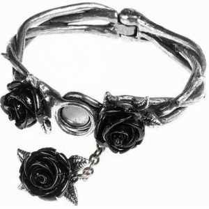 Retour Gratuit ALCHEMY GOTHIC Bracelet ‘Wild Black Rose’ 10