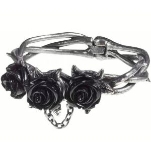 Retour Gratuit ALCHEMY GOTHIC Bracelet ‘Wild Black Rose’ 12