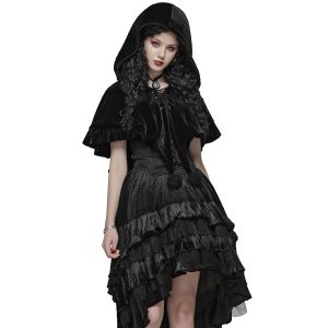 magasins pas chers Pyon Pyon Cape Boléro Gothic Lolita à Capuche ‘Black Fairy’ 22