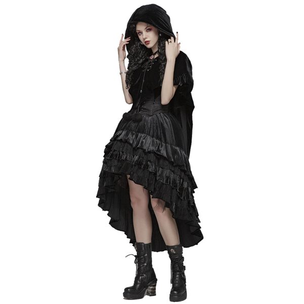 magasins pas chers Pyon Pyon Cape Boléro Gothic Lolita à Capuche ‘Black Fairy’ 7