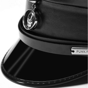 mode PUNK RAVE Casquette Gothique ‘Militia’ Noire 37