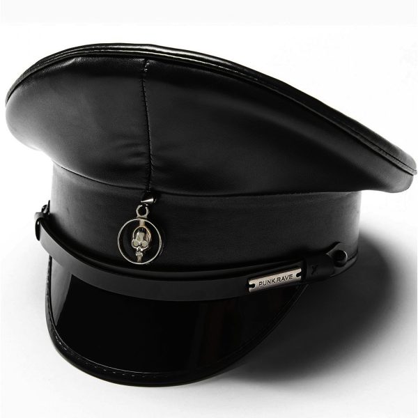 mode PUNK RAVE Casquette Gothique ‘Militia’ Noire 1