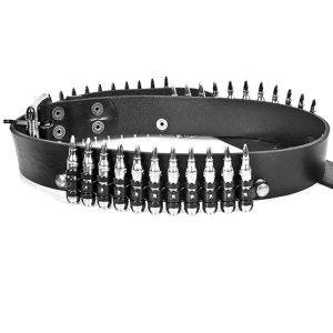 excellente qualité NEW ROCK Ceinture ‘Bullets’ En Cuir Noir 6