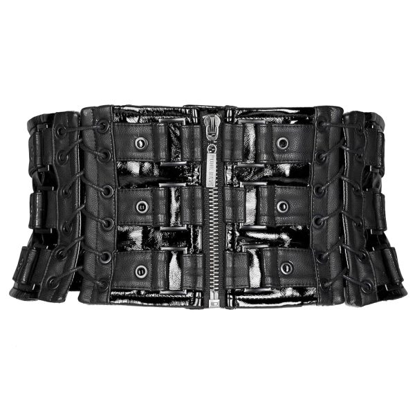 PUNK RAVE Ceinture Corset Pour Femmes ‘Techno Geisha’ Noire offre spéciale 8