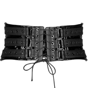 PUNK RAVE Ceinture Corset Pour Femmes ‘Techno Geisha’ Noire offre spéciale 27