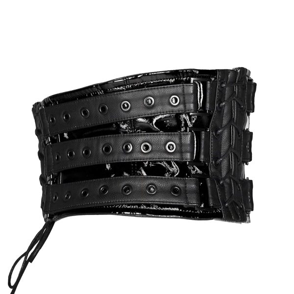 PUNK RAVE Ceinture Corset Pour Femmes ‘Techno Geisha’ Noire offre spéciale 10