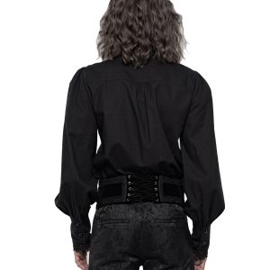 PUNK RAVE Ceinture Pour Hommes ‘Hamlet’ Noire meilleure qualité 18