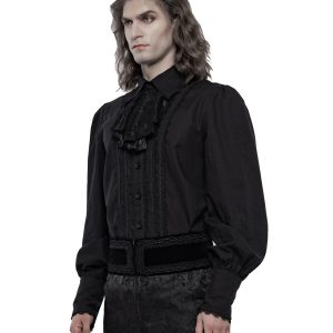 PUNK RAVE Ceinture Pour Hommes ‘Hamlet’ Noire meilleure qualité 20