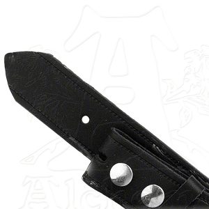 ALCHEMY GOTHIC Ceinture Sans Boucle En Cuir Noir à prix imbattables 12