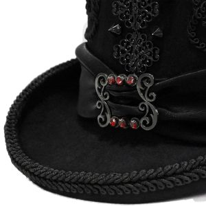 Retour Gratuit DEVIL FASHION Chapeau Haut De Forme ‘Israfel’ Noir 38