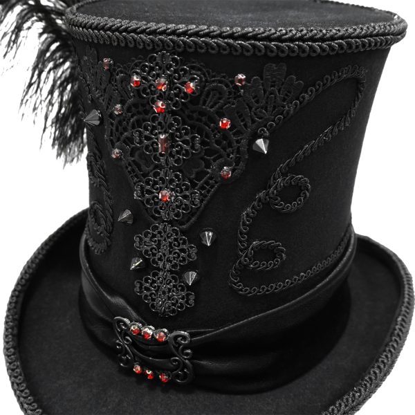 Retour Gratuit DEVIL FASHION Chapeau Haut De Forme ‘Israfel’ Noir 10