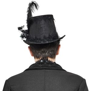 DEVIL FASHION Chapeau Haut De Forme Victorien ‘Mc Dermot’ Noir soldes de Noël 17