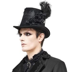 DEVIL FASHION Chapeau Haut De Forme Victorien ‘Mc Dermot’ Noir soldes de Noël 19