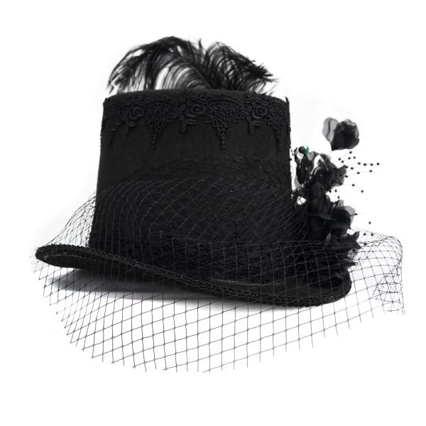 DEVIL FASHION Chapeau Haut De Forme Victorien ‘Mc Dermot’ Noir soldes de Noël 9