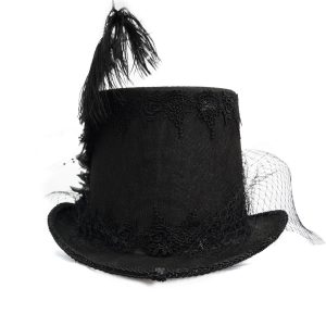 DEVIL FASHION Chapeau Haut De Forme Victorien ‘Mc Dermot’ Noir soldes de Noël 29