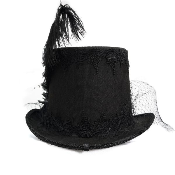 DEVIL FASHION Chapeau Haut De Forme Victorien ‘Mc Dermot’ Noir soldes de Noël 10