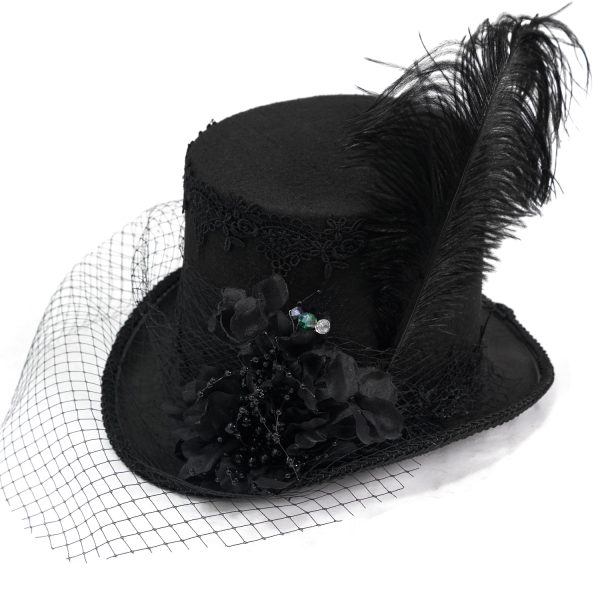 DEVIL FASHION Chapeau Haut De Forme Victorien ‘Mc Dermot’ Noir soldes de Noël 11