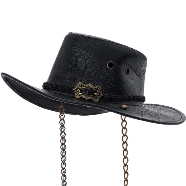 mode pas cher PUNK RAVE Chapeau ‘Steam-Rider’ Noir 1