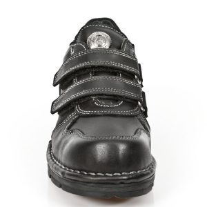 Chaussures Enfants New Rock Kid En Cuir Itali Noir soldes pas cher 13