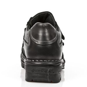 Chaussures Enfants New Rock Kid En Cuir Itali Noir soldes pas cher 17