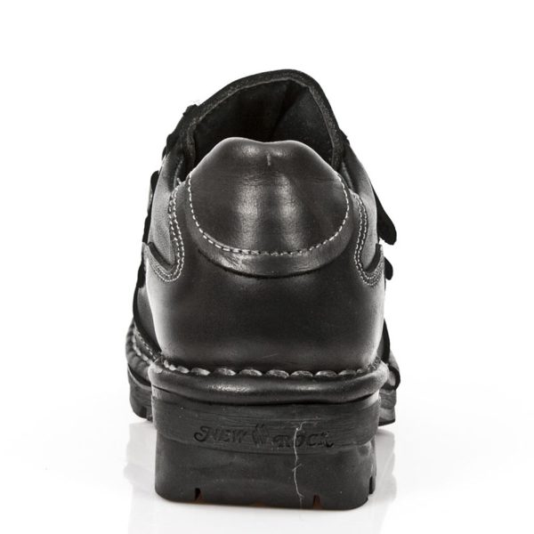 Chaussures Enfants New Rock Kid En Cuir Itali Noir soldes pas cher 6