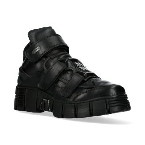 grande marque pas cher Chaussures New Rock Metallic En Cuir Noir 12