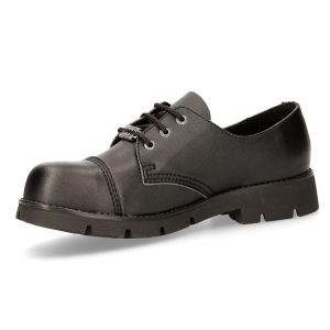 Chaussures New Rock Ranger En Cuir Vegan Noir Neuve avec étiquette 16