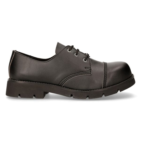 Chaussures New Rock Ranger En Cuir Vegan Noir Neuve avec étiquette 1