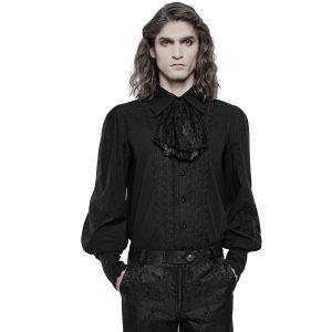 PUNK RAVE Chemise à Jabot ‘Lovecraft’ Noire Avec Manches… commentaire favorable 19