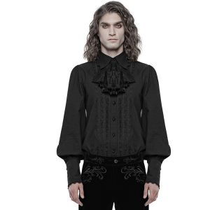 PUNK RAVE Chemise à Jabot ‘Lovecraft’ Noire Avec Manches… commentaire favorable 25