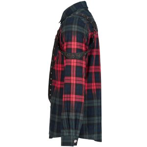 Livraison Standard/Rapide PUNK RAVE Chemise ‘Color Plaid’ En Tartan Rouge Et Vert 40