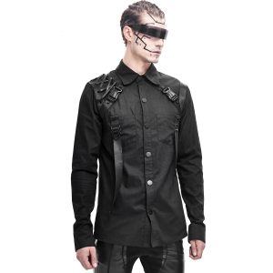 magasin pas cher DEVIL FASHION Chemise ‘Cyberpunk’ Noire 24