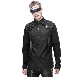 magasin pas cher DEVIL FASHION Chemise ‘Cyberpunk’ Noire 28