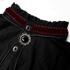 achat pas cher PUNK RAVE Chemise ‘Desmond’ Noire Et Bordeaux 43