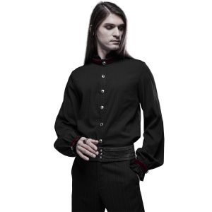 achat pas cher PUNK RAVE Chemise ‘Desmond’ Noire Et Bordeaux 25