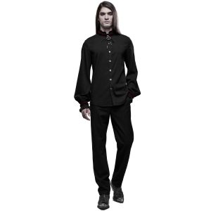 achat pas cher PUNK RAVE Chemise ‘Desmond’ Noire Et Bordeaux 33