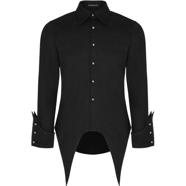 pas cher marque PUNK RAVE Chemise ‘Gangrel’ Noire 7