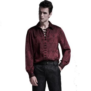 meilleure qualité PUNK RAVE Chemise ‘Nephilim’ Rouge 16