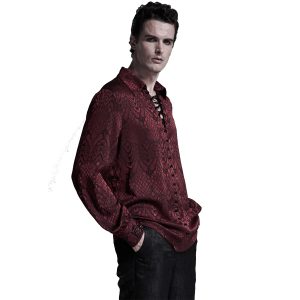 meilleure qualité PUNK RAVE Chemise ‘Nephilim’ Rouge 20