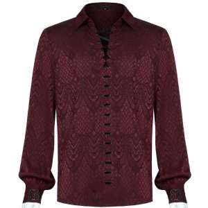 meilleure qualité PUNK RAVE Chemise ‘Nephilim’ Rouge 26