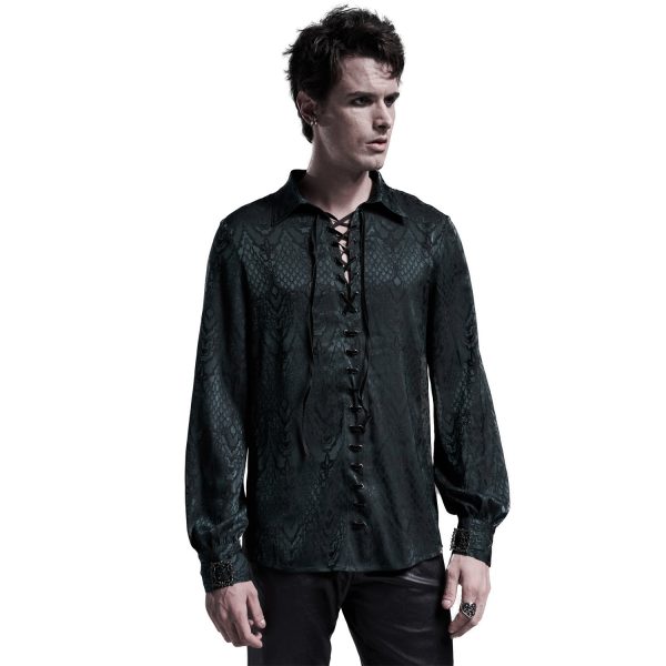 PUNK RAVE Chemise ‘Nephilim’ Verte remise en ligne 3