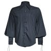 commentaire favorable PUNK RAVE Chemise Rayée ‘Edward’ Bleue 37