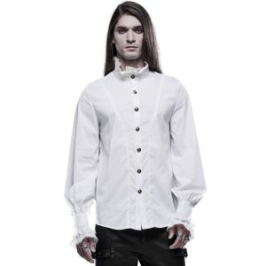 Neuve avec étiquette PUNK RAVE Chemise Victorienne ‘Asmodeus’ Blanche 21