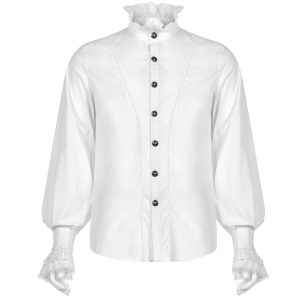 Neuve avec étiquette PUNK RAVE Chemise Victorienne ‘Asmodeus’ Blanche 41