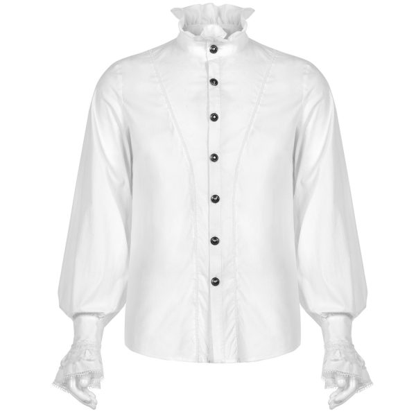 Neuve avec étiquette PUNK RAVE Chemise Victorienne ‘Asmodeus’ Blanche 13