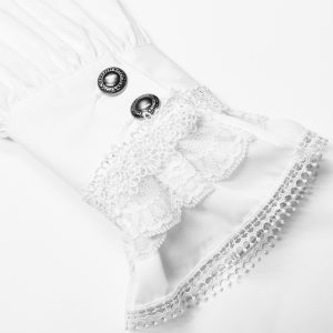 Neuve avec étiquette PUNK RAVE Chemise Victorienne ‘Asmodeus’ Blanche 51