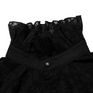 PUNK RAVE Chemise Victorienne ‘Gothic Noble’ Noire luxe soldes 34