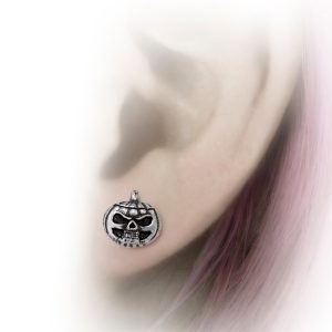 ALCHEMY GOTHIC Clous D’Oreilles ‘Pumpkin Skull’ boutique pas cher 6